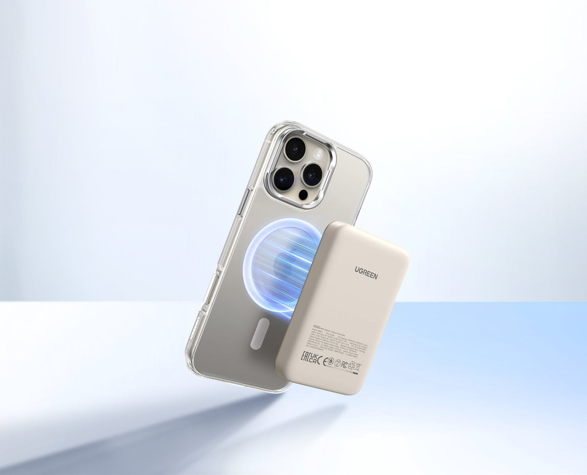 Trådlös 20W snabbladdare med USB-C och MagSafe – Magnetisk powerbank 10 000 mAh
