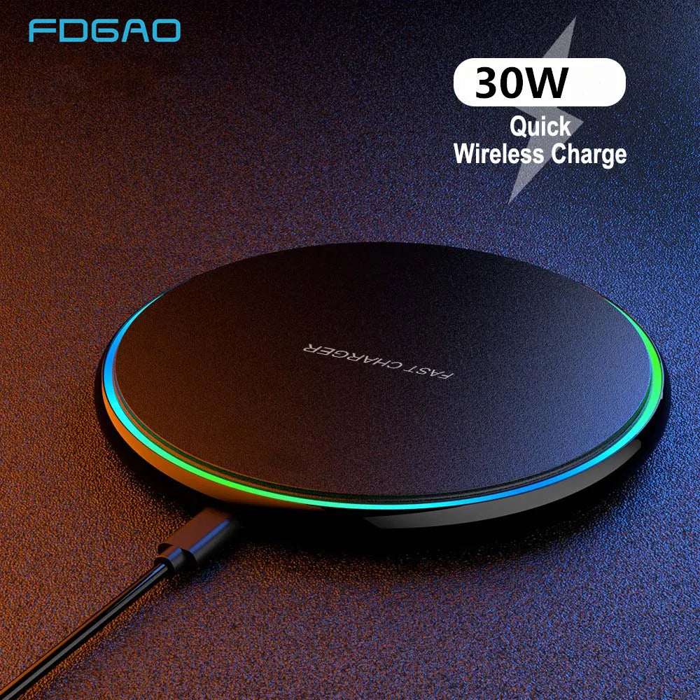 Elegant Trådløs Oplader med 30W Hurtigopladning