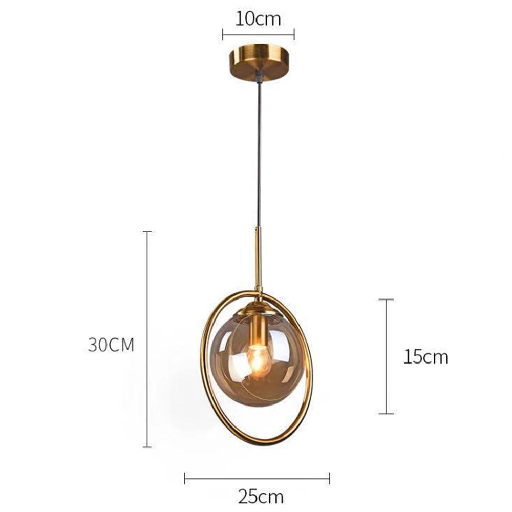 Elegant Glaspendel med Gylden Ramme til Moderne Hjem