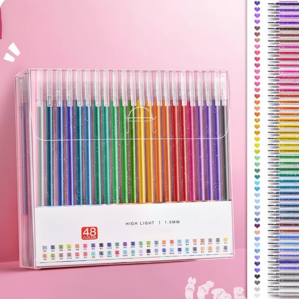 Glitter Gelpenne Sæt til Kreative Projekter og Journalføring