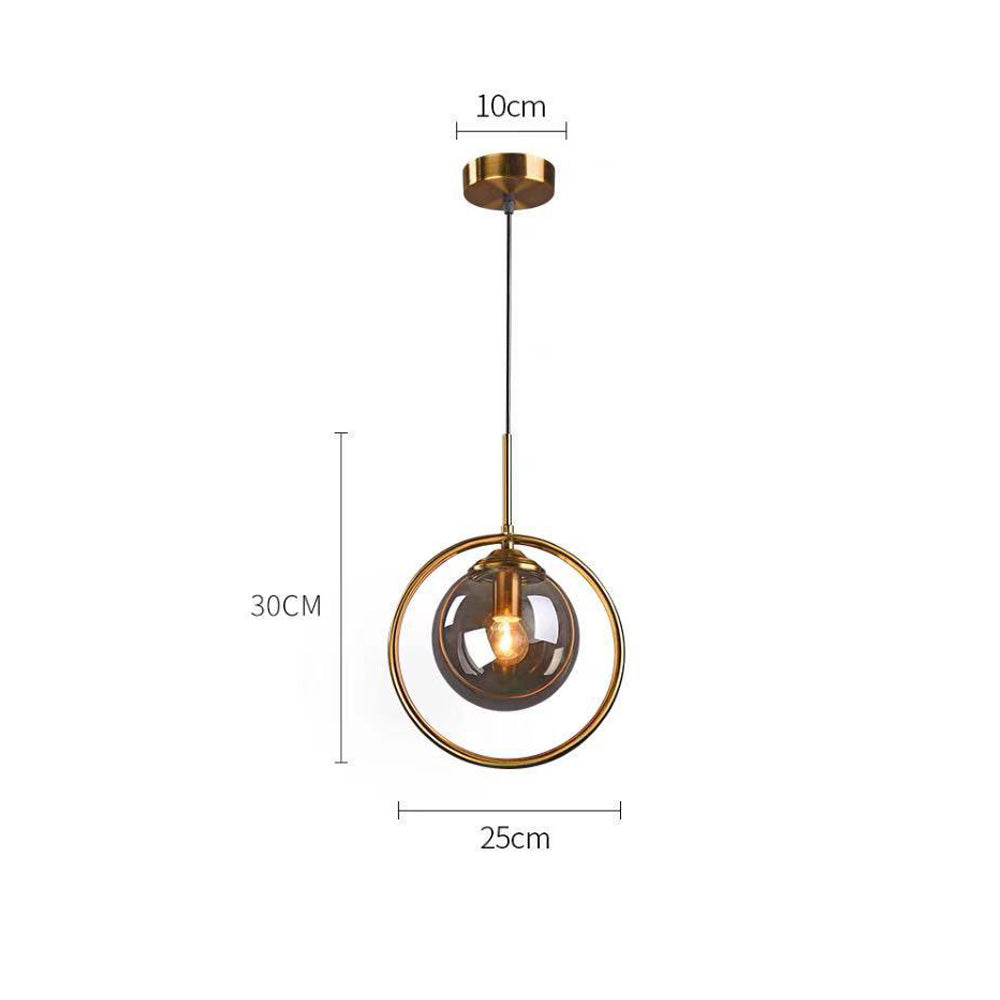 Elegant Glaspendel med Gylden Ramme til Moderne Hjem