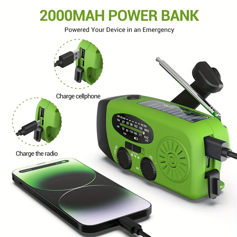 Kompakt nödradiokommunikation med powerbank och solcellsladdning för utomhusbruk