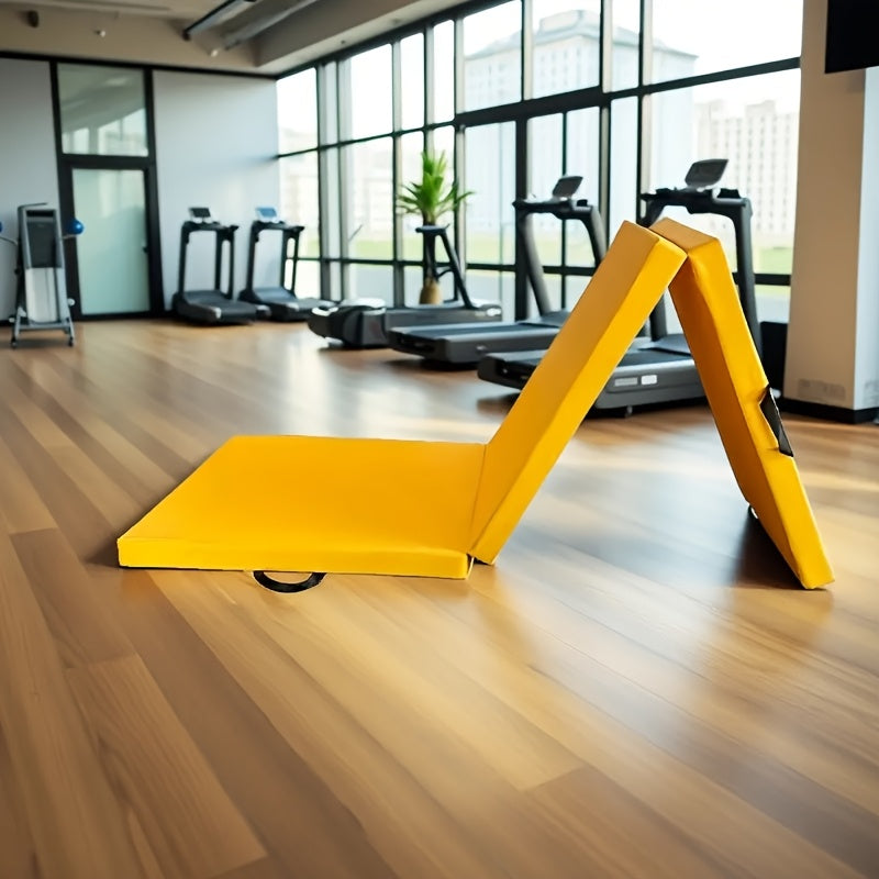 Sammenklappelig yoga måtte med tykk polstring og skridsikker overflade