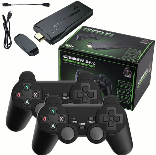 HDMI 4K Spelkonsol med 64GB och 20.000 Retro Spel samt 2 trådlösa Gamepads