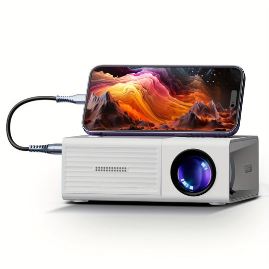Mini projektor 3000 lumen - bærbar, HDTV og USB, perfekt til hjemmebiograf og udendørs film