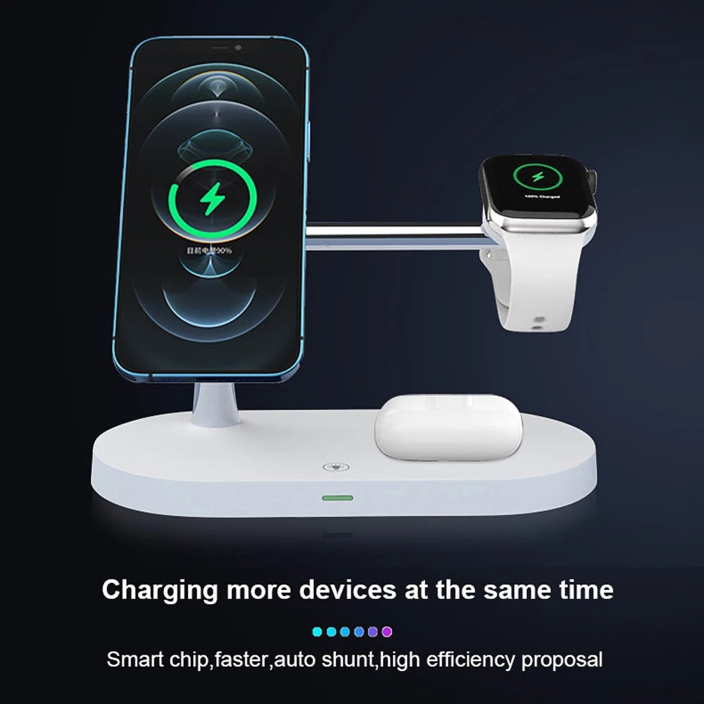 Smart 5-i-1 Laddningsstation med Nattlampa – Effektiv och Platsbesparande