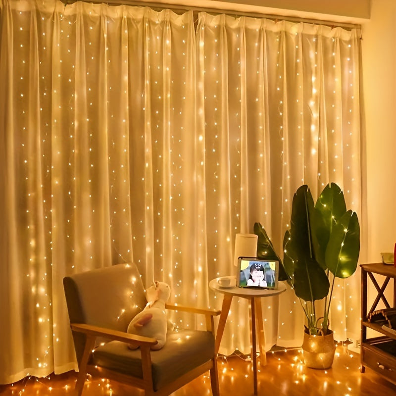 Eventyrlys Gardin med Varmt Hvidt LED og Fjernbetjening