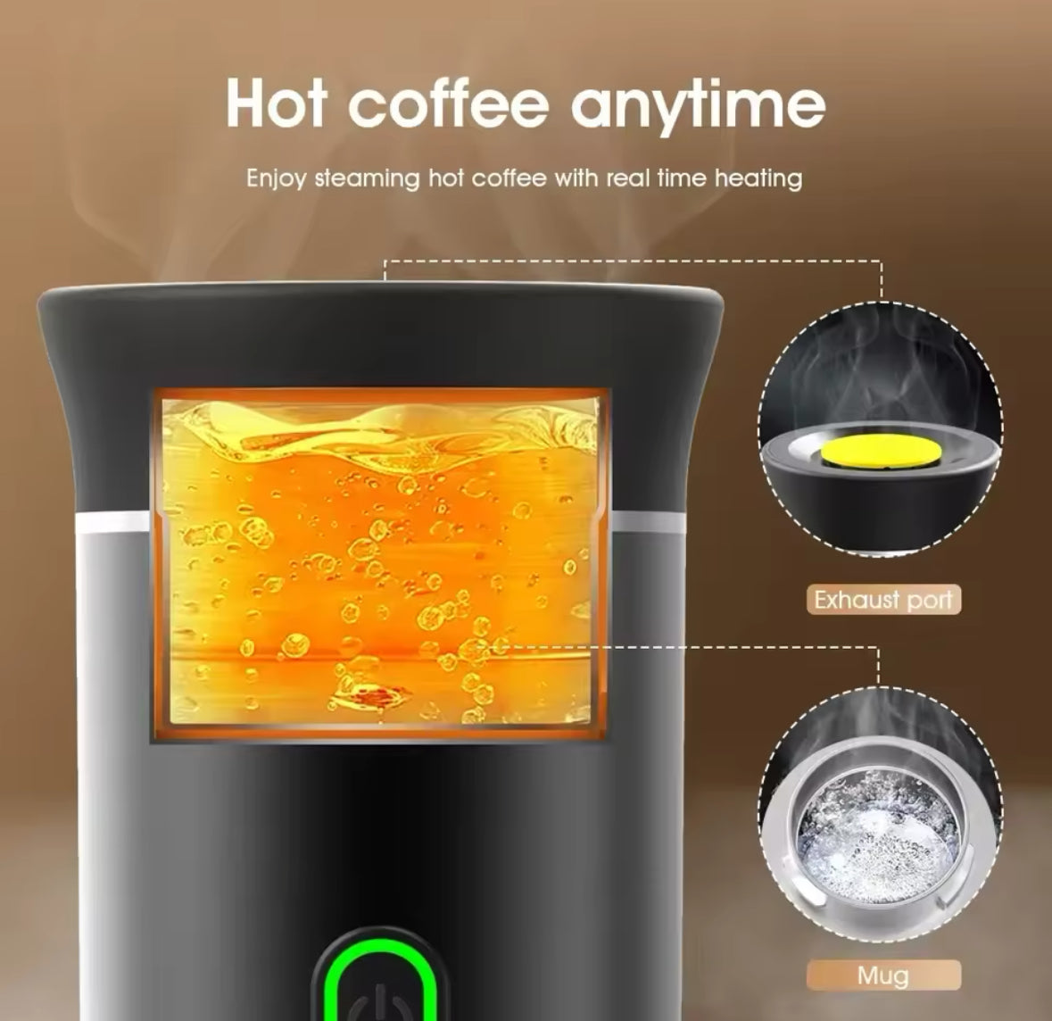 Bærbar Espressomaskine med Genopladeligt Batteri & Hurtig Brygning