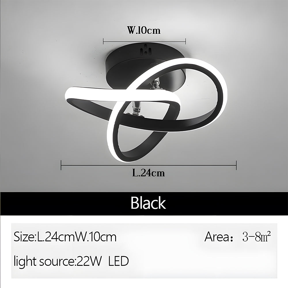 Moderne LED Loftslampe i Sort Metal - Energibesparende Design