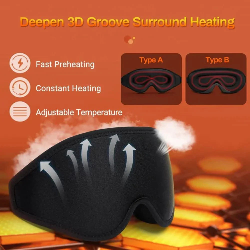 Elektrisk uppvärmd ögonmask med värmefunktion och temperaturreglering