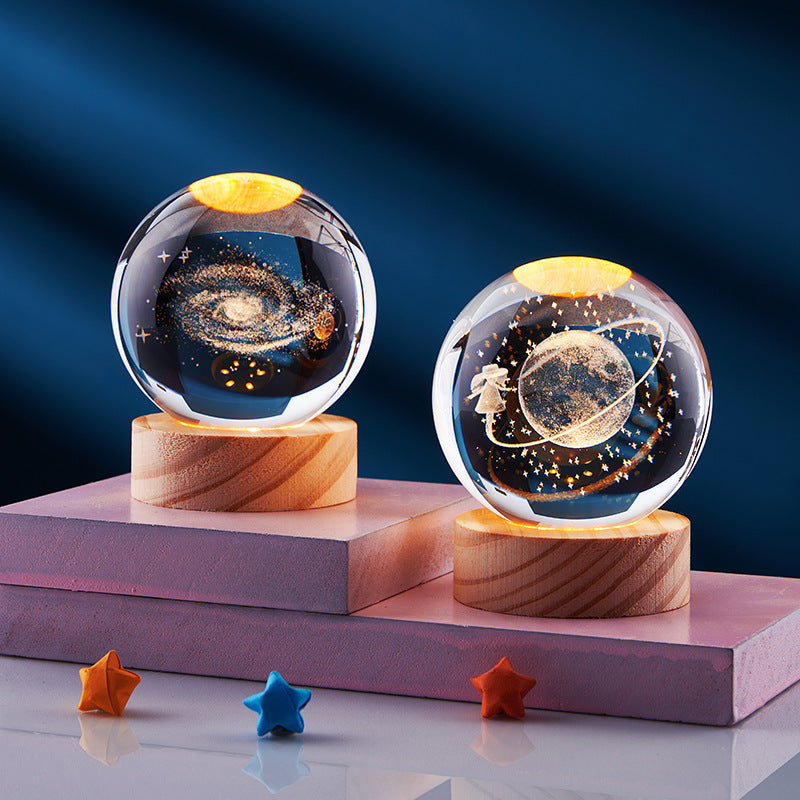 3D Krystallampe med Magisk LED-belysning til Hjemmet
