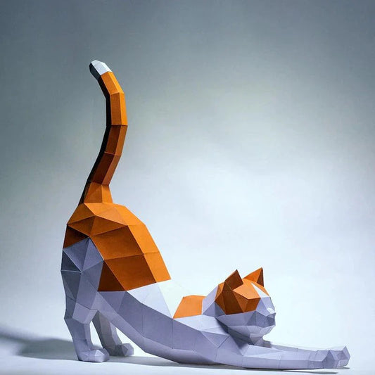 Kreativt 3D Kat Papercraft | Stilfuld DIY Dekoration