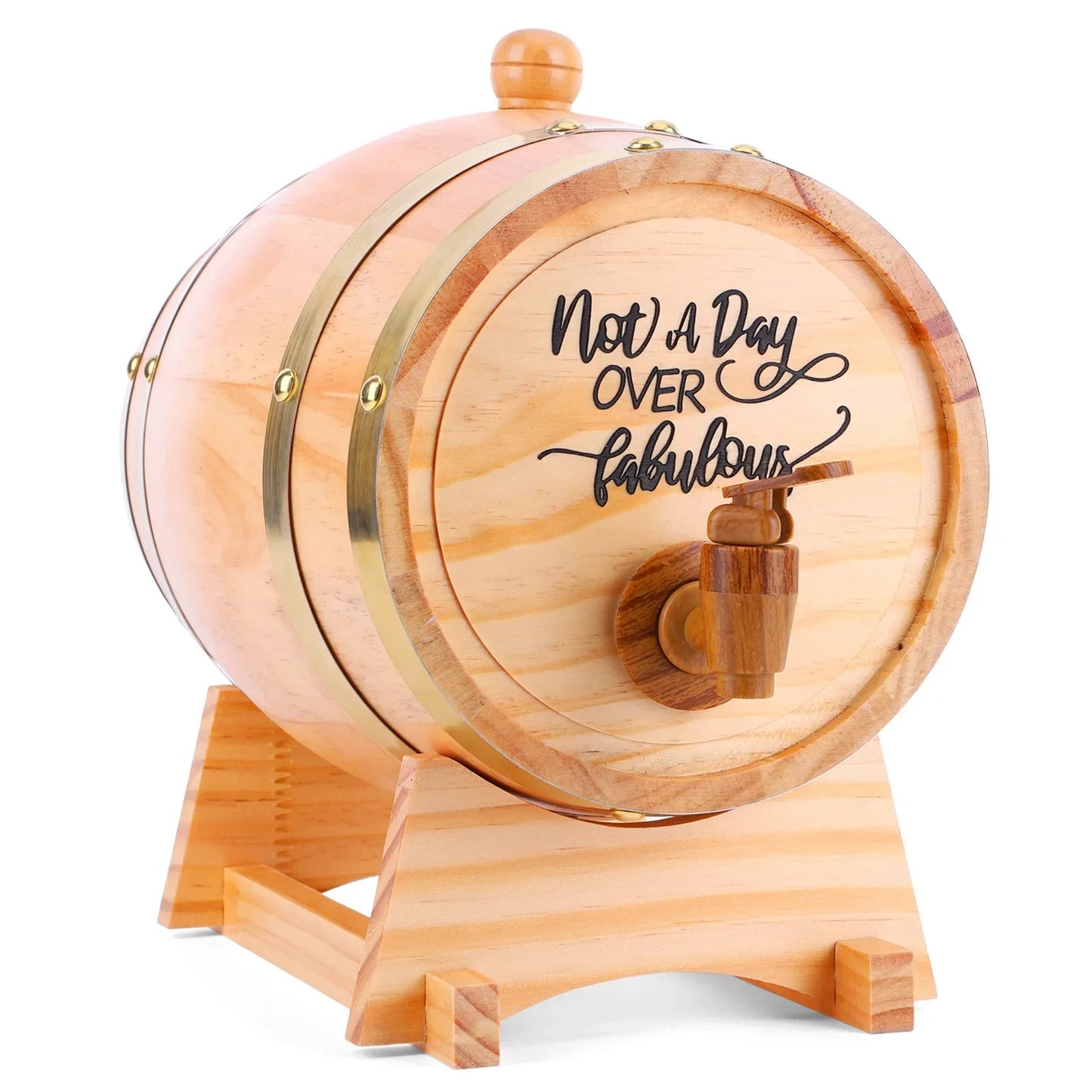 3L Whiskyfad i Træ med Tap og Stand – Elegant Servering