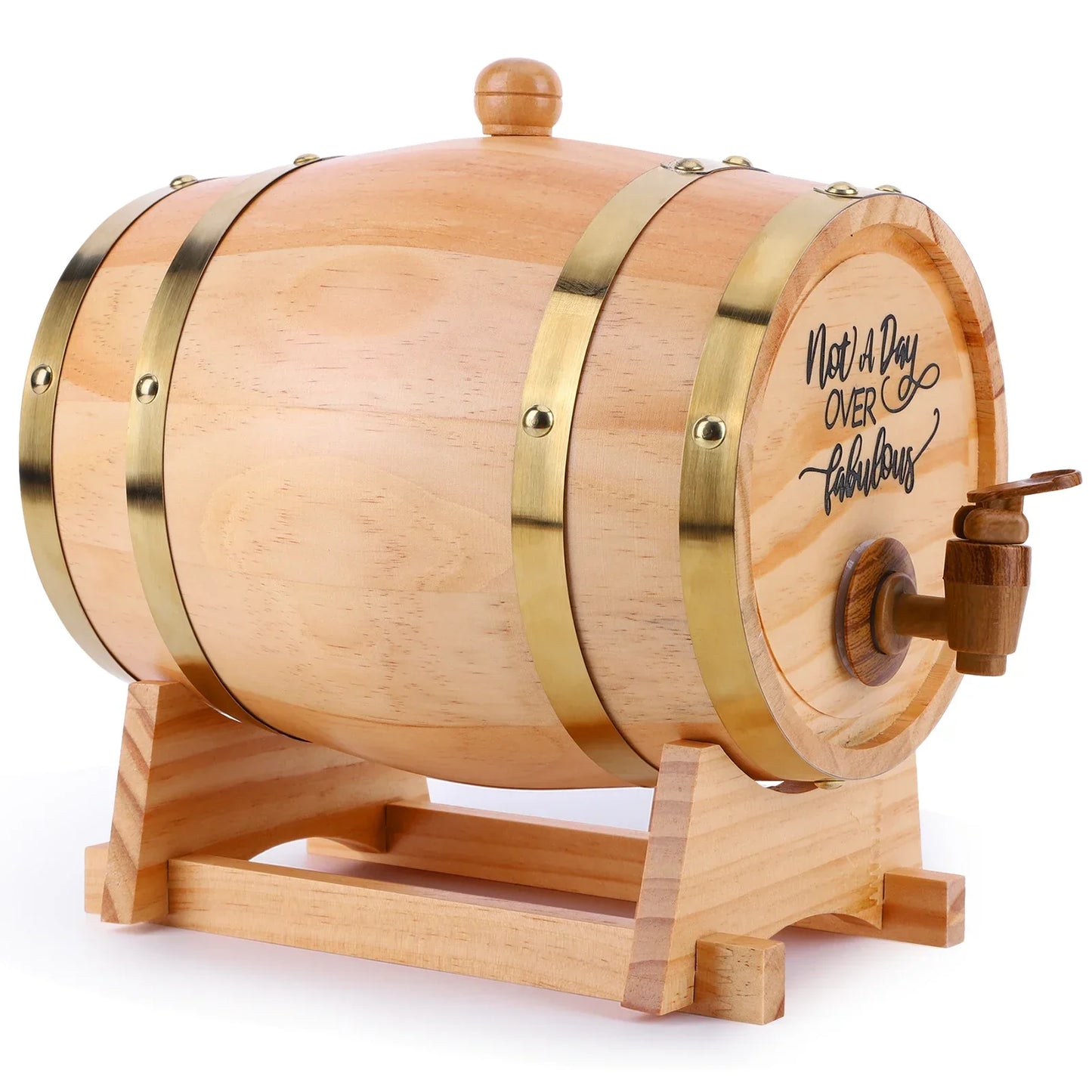 3L Whiskyfad i Træ med Tap og Stand – Elegant Servering