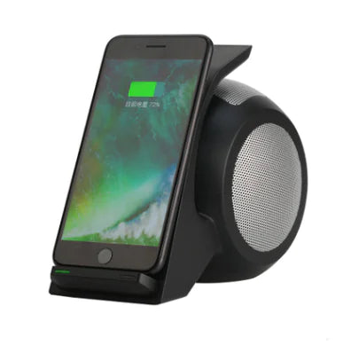 Trådløs Hurtig Oplader med Bluetooth Højttaler og Vækkeur – Qi Kompatibel