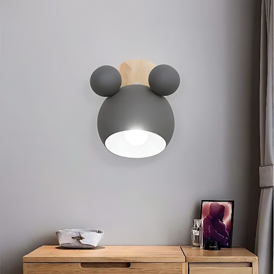 Nordeuropæisk Væglampe med LED i Mickey-form til Børneværelse