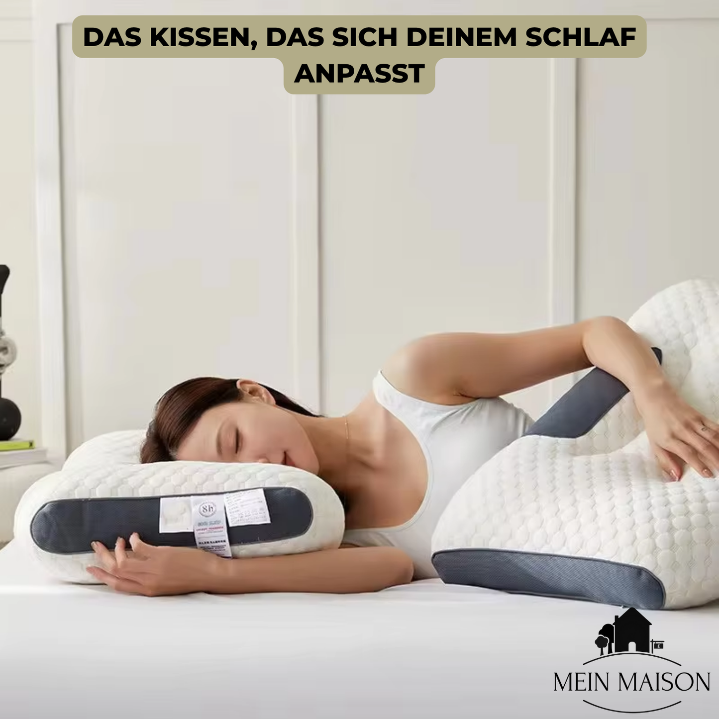 Ergonomisk nakkepude i memory skum – Åndbar konturdesign