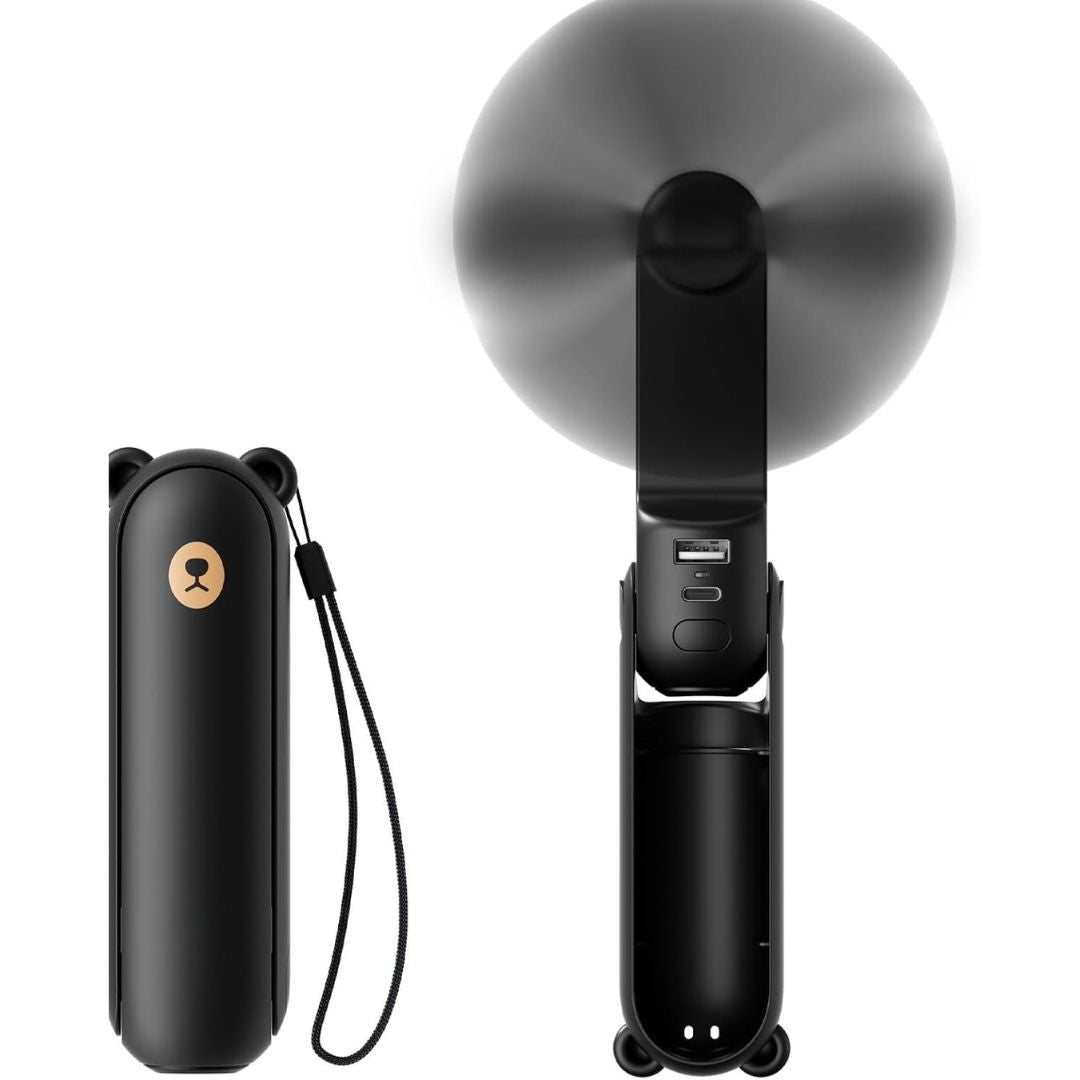 3 i 1 Håndholdt Mini Vifte | USB Opladelig, Sammenklappelig Design & Ideel til Rejser, Camping og Udendørs Aktiviteter