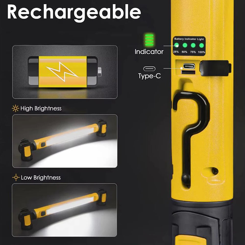 Fleksibel LED-arbejdslys med kraftig magnetbase