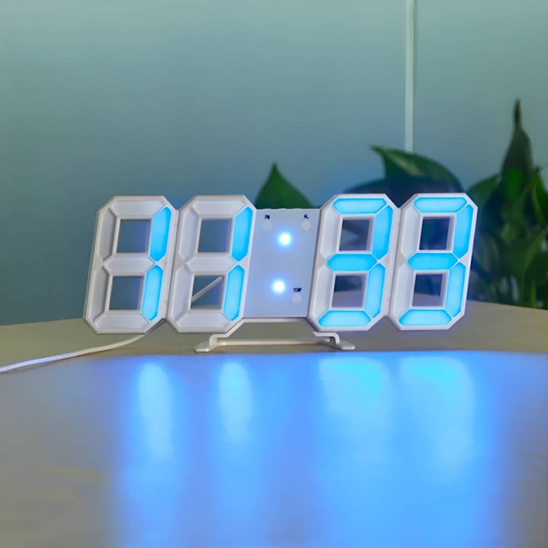 Futuristisk 3D LED-vægur – Stilfuld og præcis tidsvisning