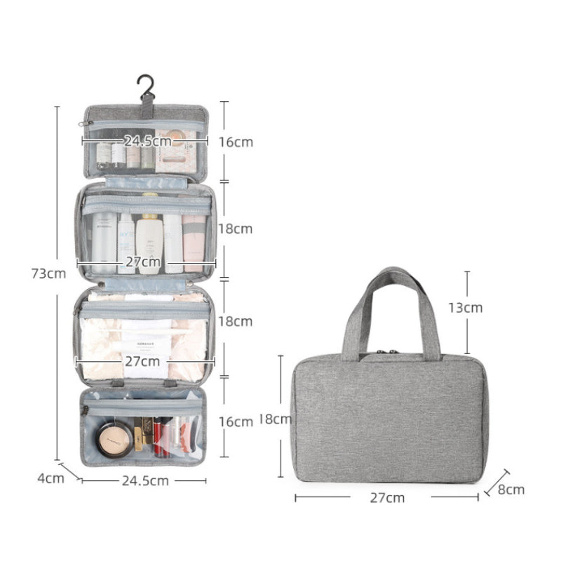 Resecosmetik Organizer | Kompakt och Vattentät | 4 Fack med 360° Hänglås