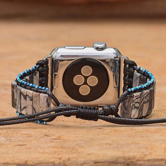Elegant armbånd til Apple Watch med zebra jaspis
