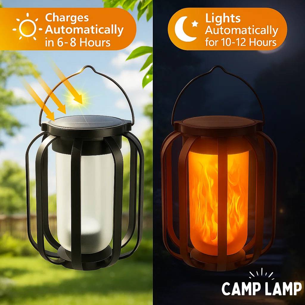 Solcellelampe med Flammeeffekt – Elegant Udendørs Belysning