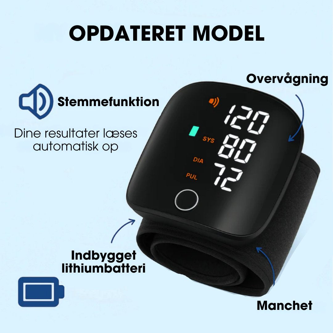 Præcis Blodtryksmåler med Stor Skærm for Nemt Helbredstjek