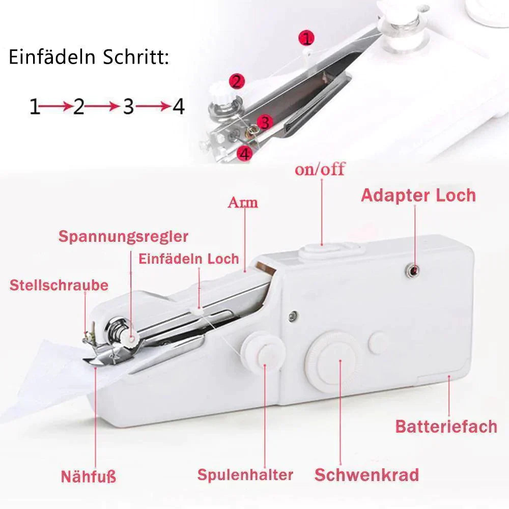 Trådlös mini-handsymaskin för snabba reparationer – för gardiner, väskor & fållar