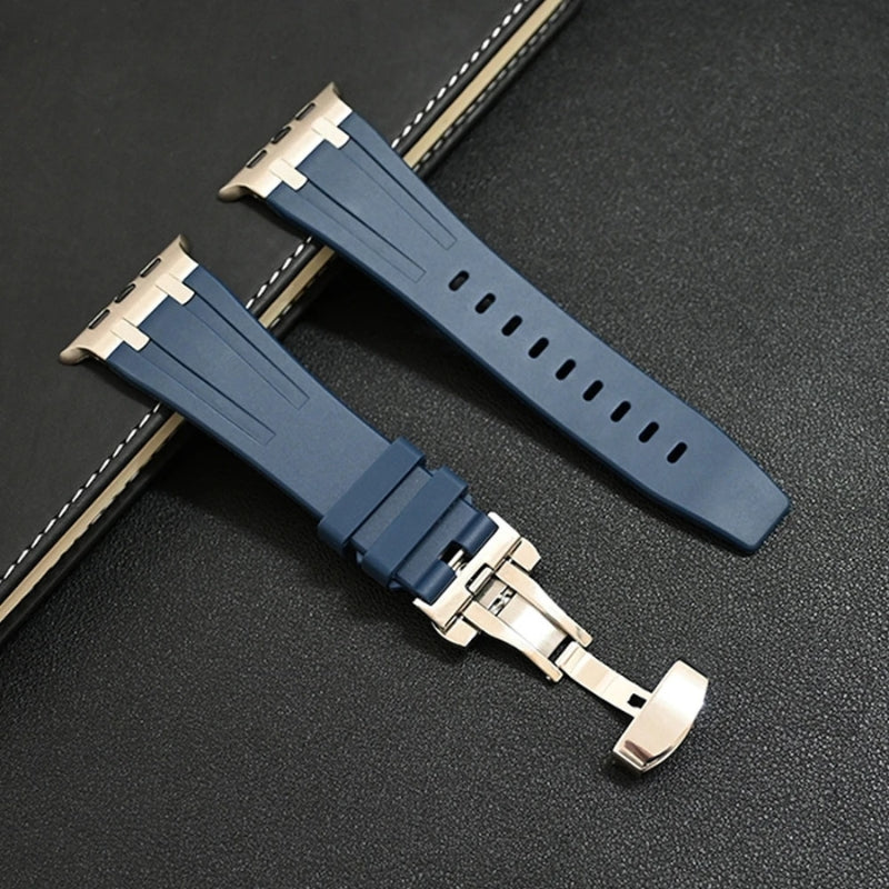 Silicone Urrem til Apple Watch med Elegant Titanium Lås