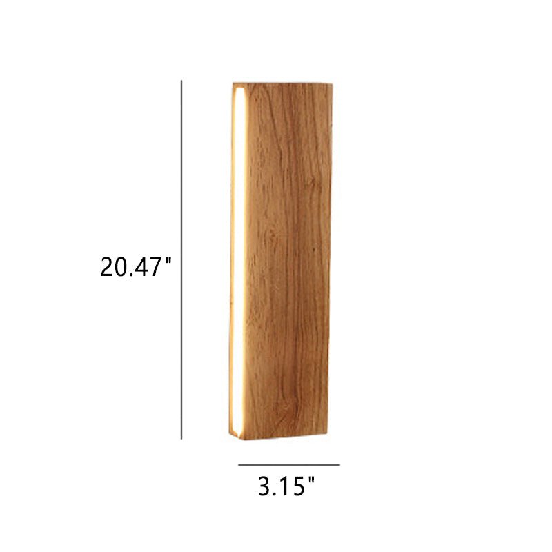 Stilren LED Vägglampa i Trä – Minimalistisk Design och Komfortljus