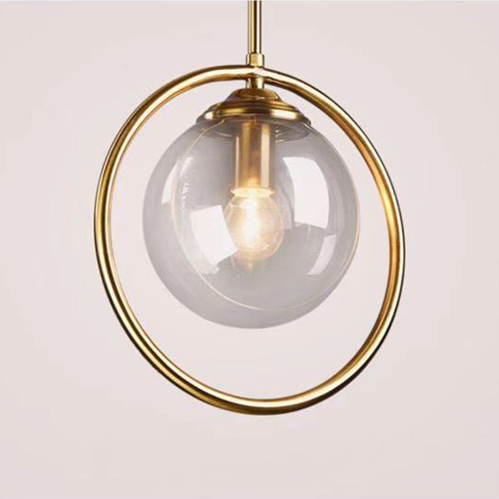 Elegant Glaspendel med Gylden Ramme til Moderne Hjem