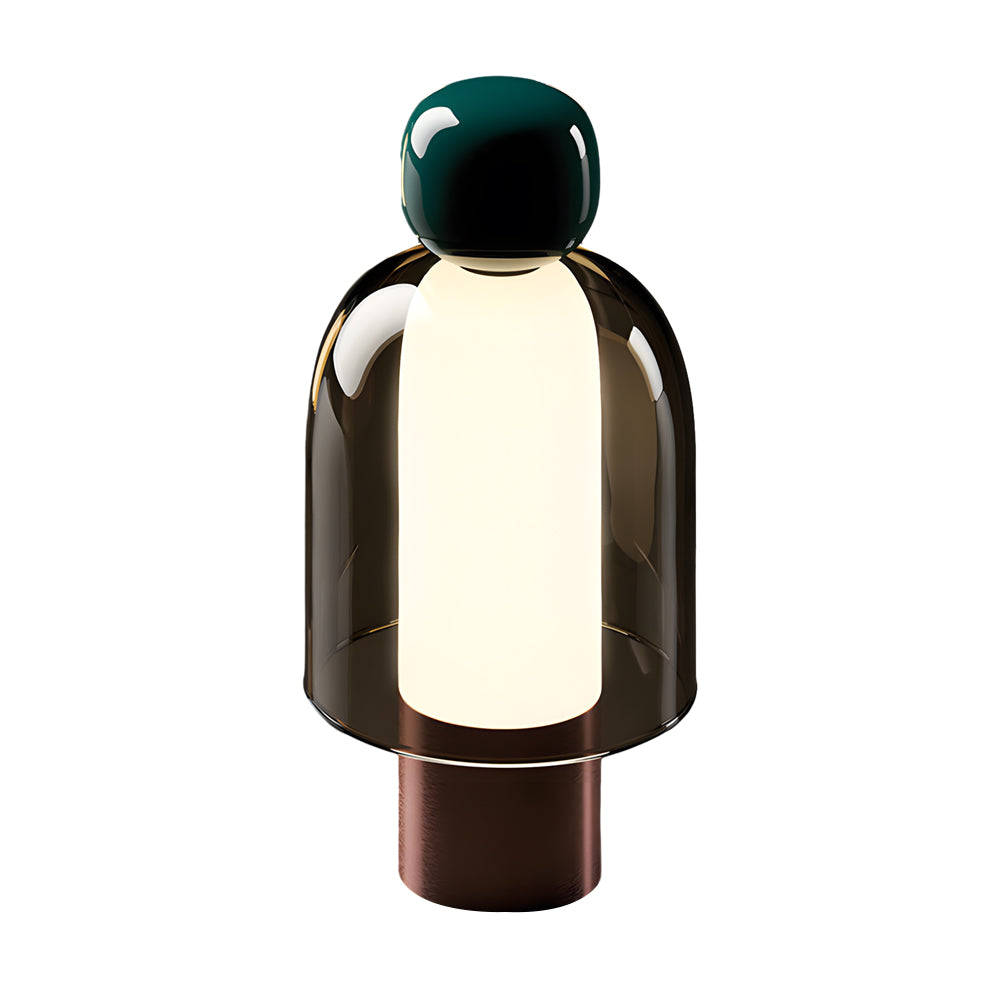 Genopladelig Bordlampe i Glas med Justerbar LED-lys