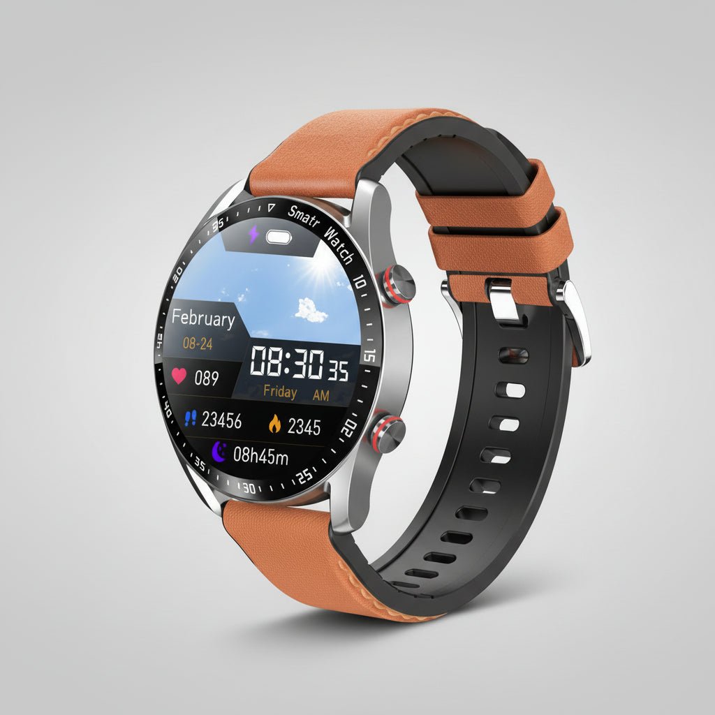 Smartklocka med Bluetooth-samtal och vattentät fitnessmätare