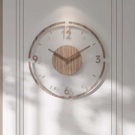 Modern väggklocka i trä – Minimalistisk och stilren design till vardagsrummet