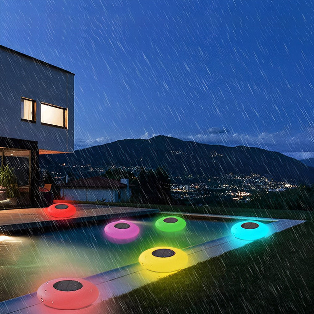 Solcellsdriven LED-poollampa med färgskiftande funktion för utomhusbruk