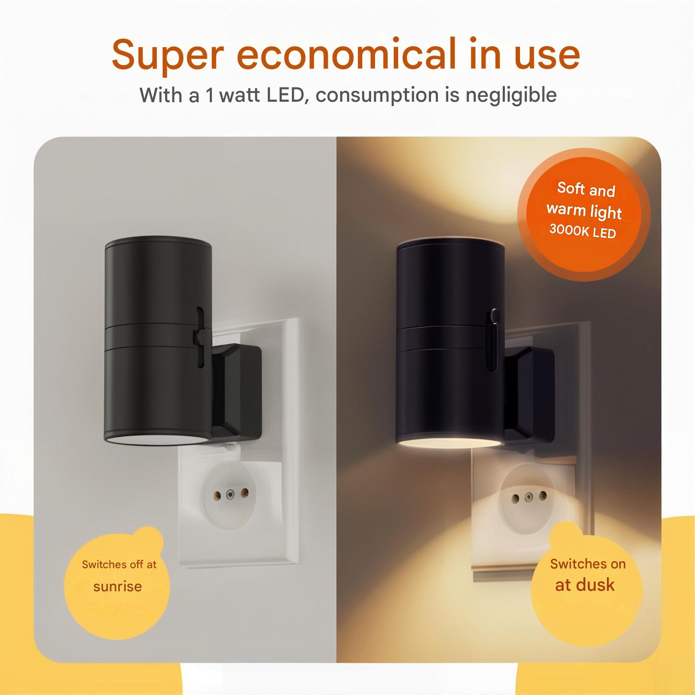 Justerbar natlampe med sensor – LumenGuard