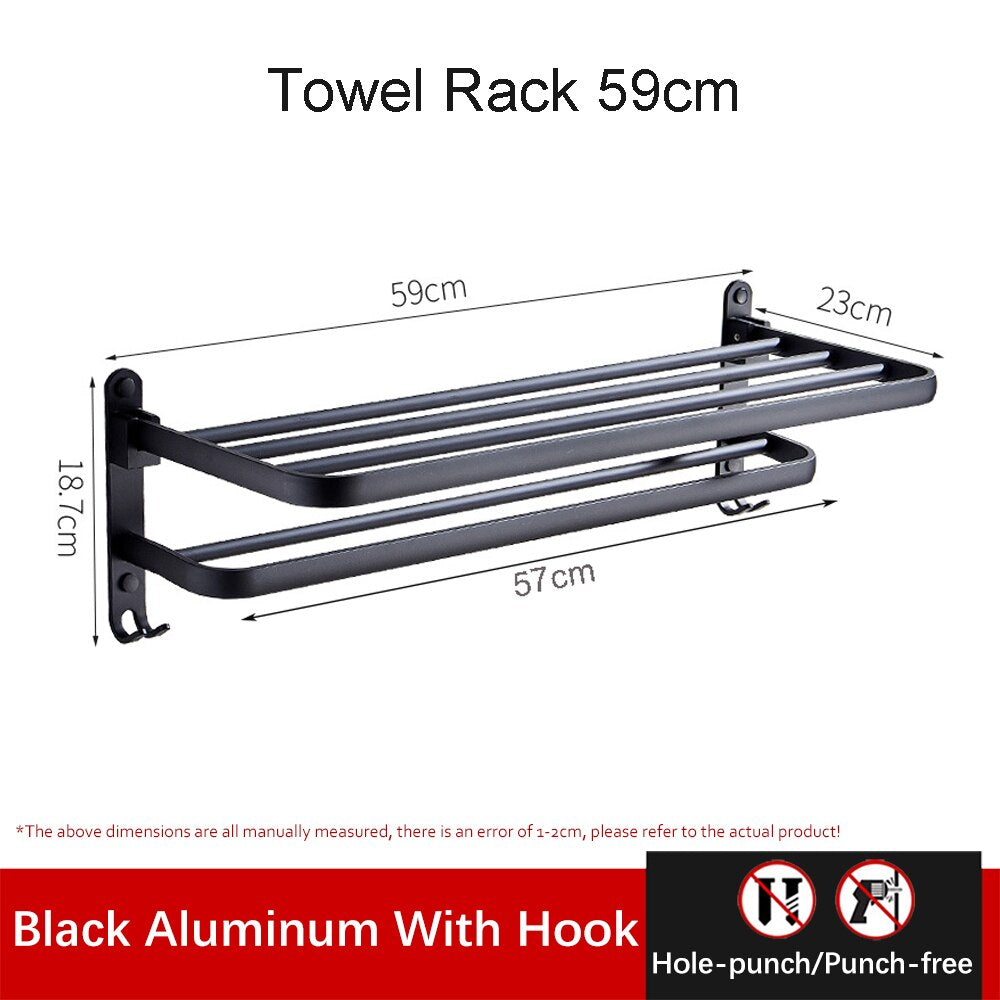 Easy Organizer Bathroom Aluminium Foldbar Håndklædeholder
