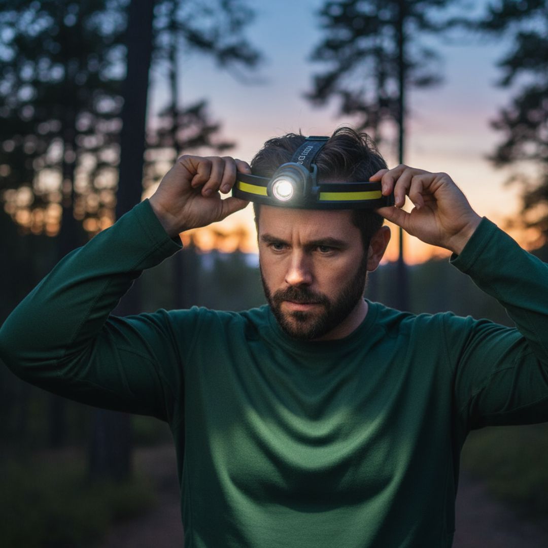 Fagligt Hovedlampe 1000 Lumen med Rødt Lys Indstilling