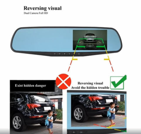 Smart Bakspejl Kamera med HD 1080P og Natvision