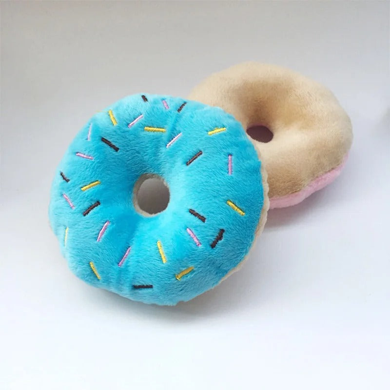 Blød og Sjov Hundelegetøj Donut med Indbygget Pivelyd