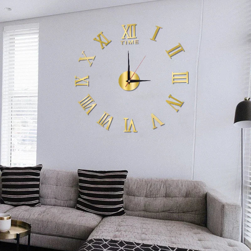 Stor Sort Vægur med Romertal – Klassisk og Elegant Design