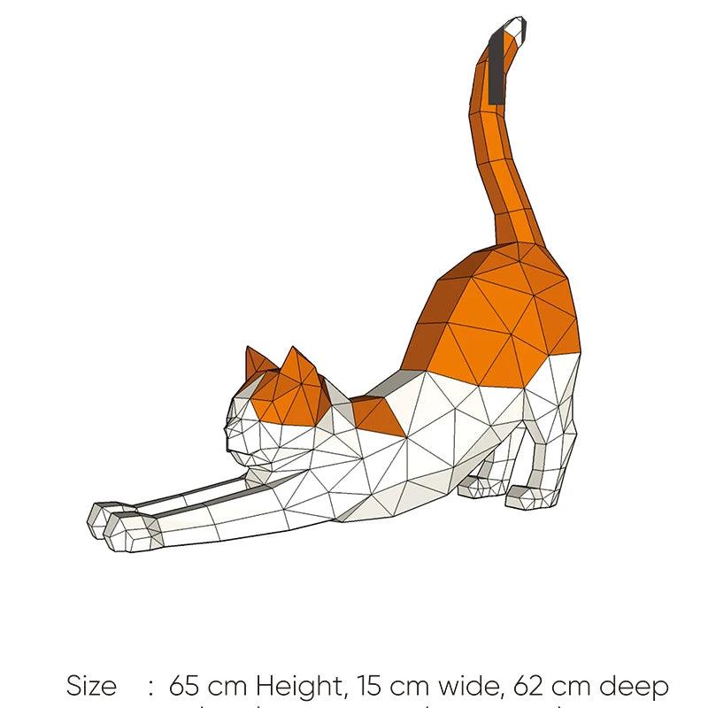 3D Papperstäckning Katt - Gör-det-själv-projekt - Mått 62 cm
