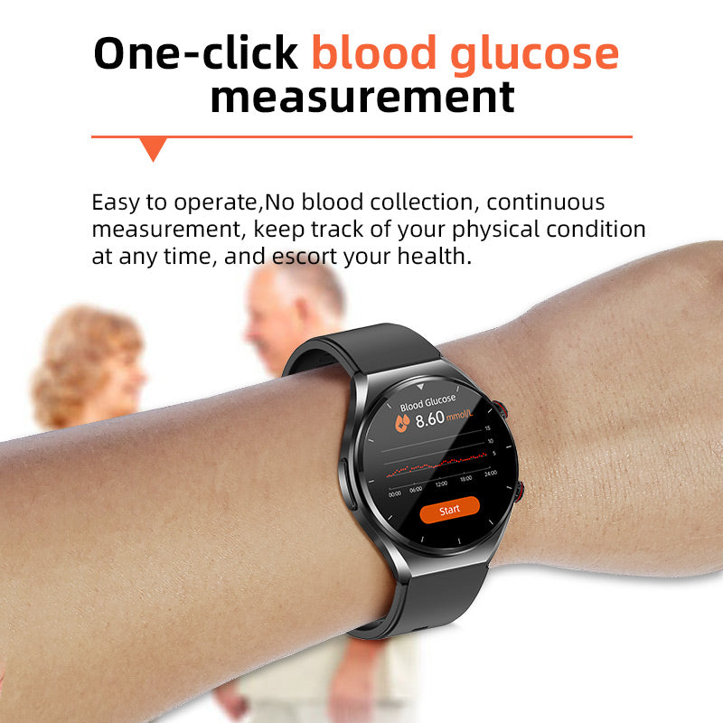Blodsockermätning med ett klick | Blodtryck EKG | HRV Pulsmätning Smartwatch