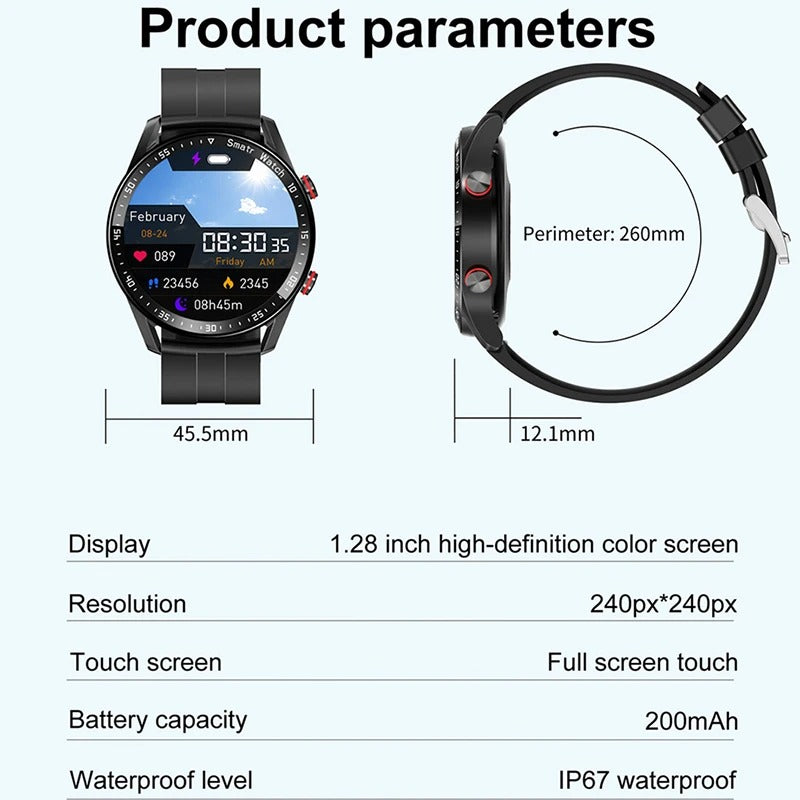 Smartwatch til mænd med sundhedsovervågning og vandtæt design