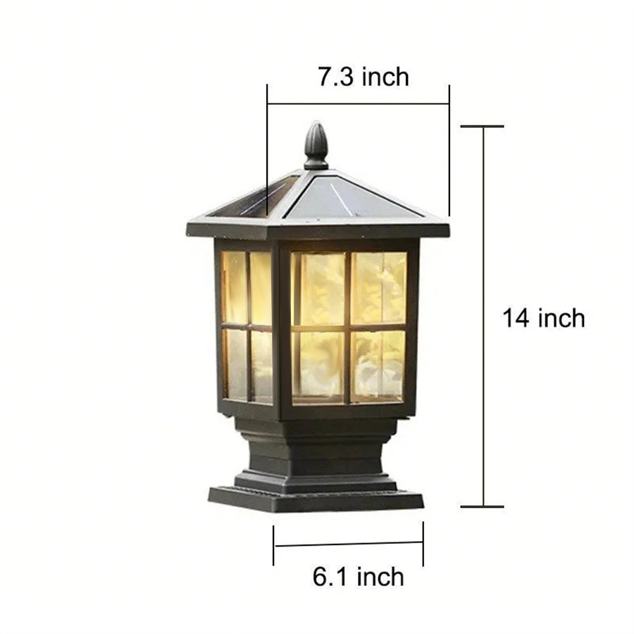 Elegant Solcelledrevet Udendørslampe i Sort Metal til Haven