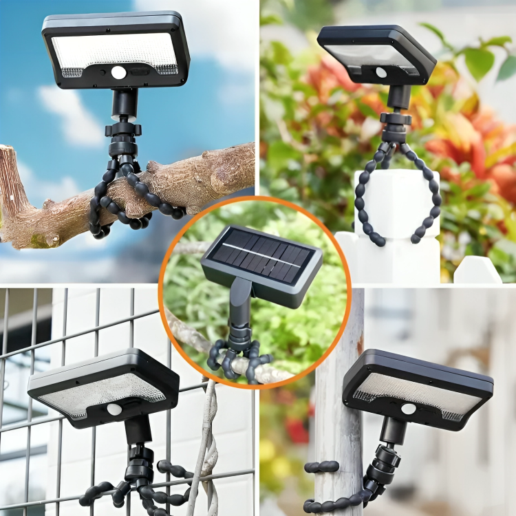 Fleksibel Udendørs Solcellesensorlampe med Stativ