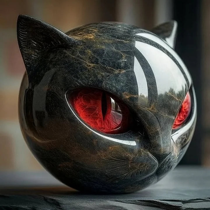 Kattens eleganta skulptur – En mystisk dekorativ figur