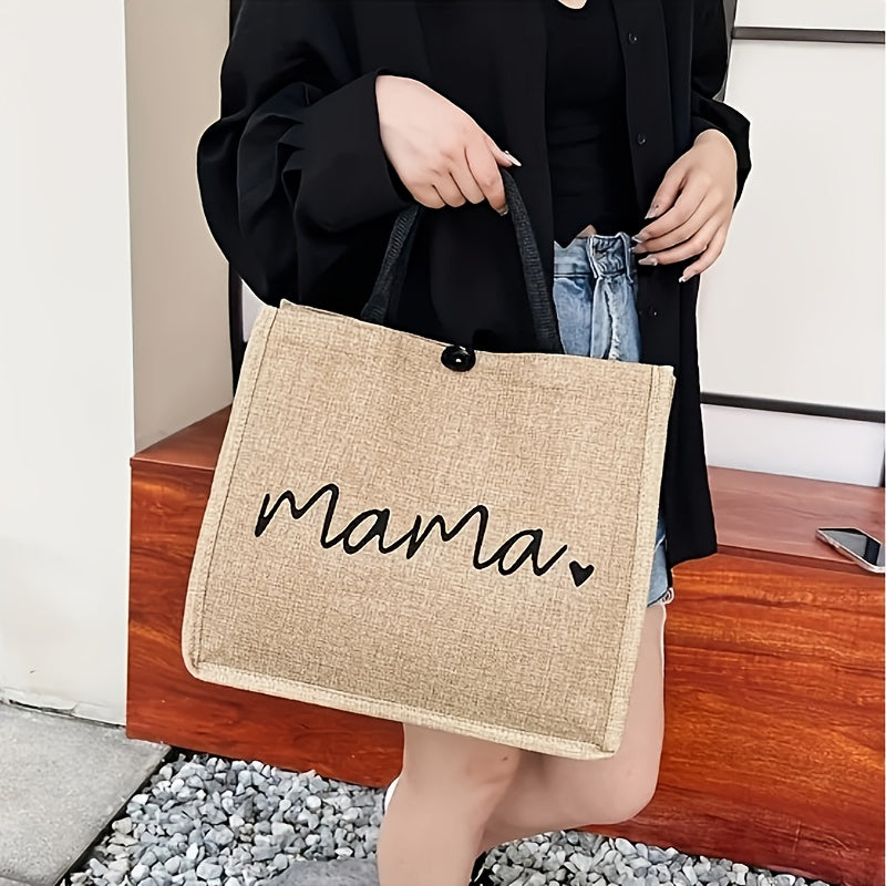 Elegant återanvändningsbar väska med "Mamma"-motiv – Praktisk för varje dag
