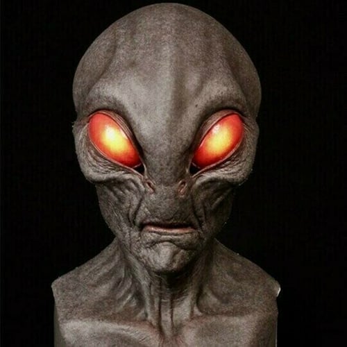 Realistisk Alien Mask CosmicMorph | Handmålad Halloween Maskeradtillbehör